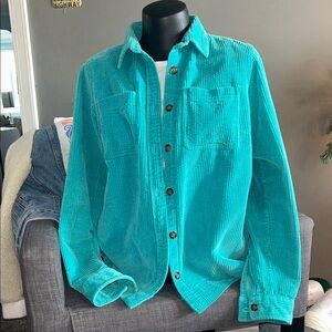 LL Bean's Teal Corduroy Women's Shacket, XS